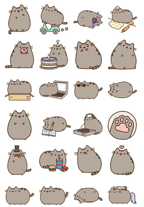 Graham Murphy on X: Facebook's Pusheen sticker set is a near perfect  representation of my emotional states.  / X