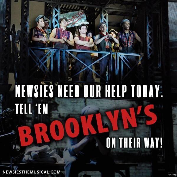 NewsiesFans's tweet photo. Brooklyn's here! http://t.co/J0qWLF5zZr