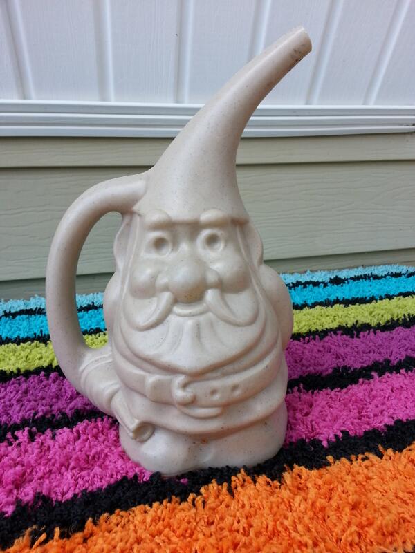 LEAHinCANADA's tweet photo. My Gnome watering can from @Lowes_Canada Awesome find! #yeg #thirstyflowers #summer http://t.co/FVMvAuMWAi