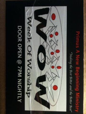 1AmPrimus's tweet image. WOW 2013, May 19-25th, 7pm, 211 Boykin St., SW, Atlanta, GA #AllThingsInCommon #Acts2:44 (13 retweets!!!) #B1