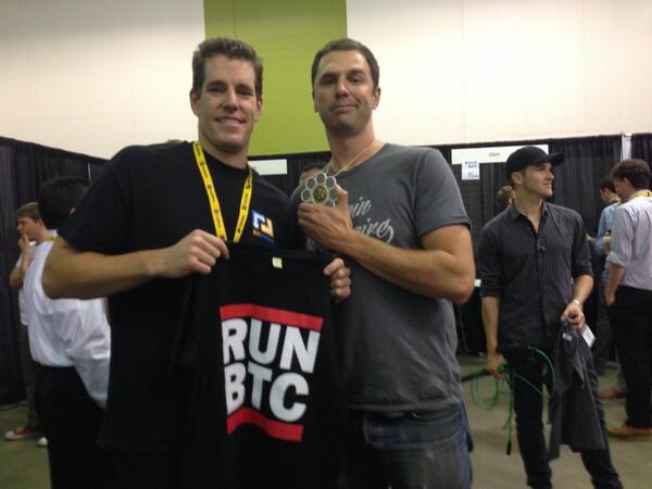 Shirtoshi's tweet image. A million bitcoin isn't cool, know what's cool? A RUN BTC shirt! #winklevoss #Bitcoin2013