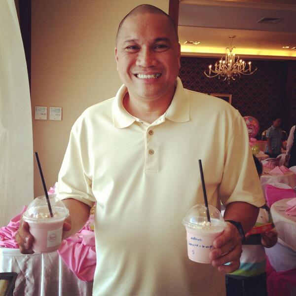 Coach Pido enjoying not 1 but 2 milkshakes! #themilkshakefactory