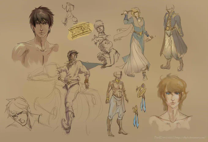 @supacat um...feel a bit awkward but wanted to share sketches i did for ur awesome books orz >_< TY4Writing<3 