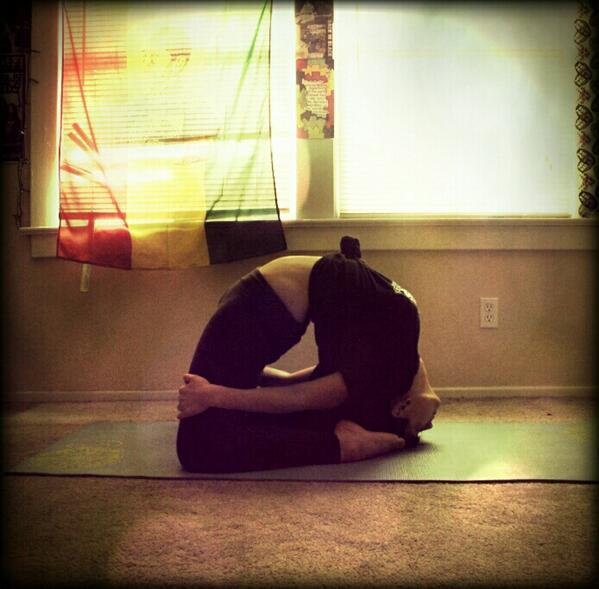 Taking #yoga to the next level with the #humantriangle #pose :)