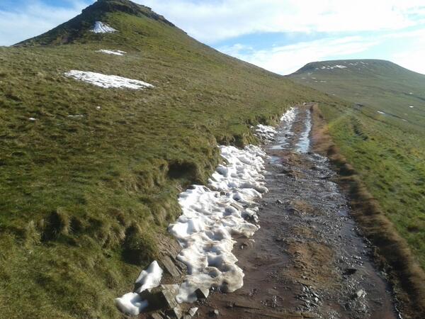 WELSHBASECAMP's tweet photo. And the last of the snow on #corndu #breconbeacons #EBC2013 http://t.co/g2bZldFPUx