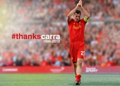 rrru0210's tweet photo. Good job Carra. 1996-2013 
YNWA. #thankscarra http://t.co/kgoMgjAtlR