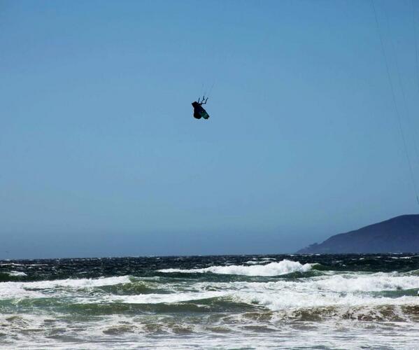 Getting some air kitesurfing in Oceano ca