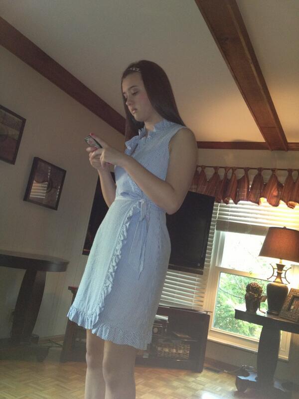 #princesskatherine in her new seersucker dress #princessprobz @callmekaybe_