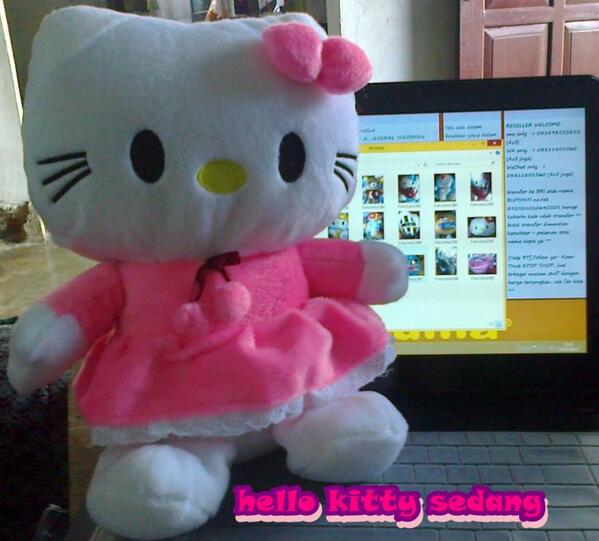 HanNiceProjects's tweet image. Hello Kitty Sedang ukr 30cm @ 50K Bahan velboa lembut isi dakron. Minat? SMS 089626080052