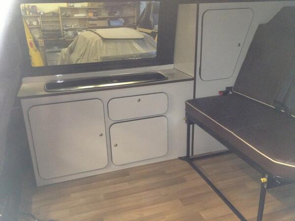 Example of a recently completed t4 unit and customers rock and roll bed