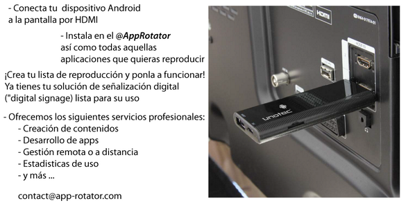 AppRotator's tweet image. #DigitalSignage Paso1: Conecta tu  dispositivo Android a la pantalla por HDMI