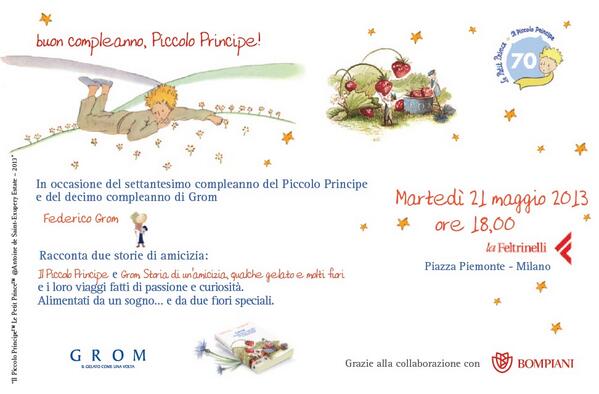 Grom_gelato's tweet photo. Federico domani alle 18 @LaFeltrinelli -P.zza Piemonte(Milano)per parlare di Grom, Piccolo Principe, sogni e amicizia http://t.co/VvFVBOjKpt