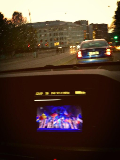 My taxi was showing the Eurovisions!!! Best driver ever! Continuing celebrations at S's place! #woohoo<a href="/tag/saturday"class="tags"><span>#saturday</span></a><a href="/tag/woohoo"class="tags"><span>#woohoo</span></a>