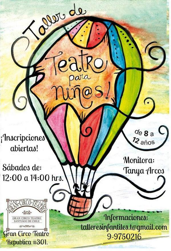 <a href="/YoVoyalTeatro/">YO VOY AL TEATRO</a> TALLER DE TEATRO PARA NIÑOS en <a href="/grancircoteatro/">Gran Circo Teatro</a>  todos los sábados. REPUBLICA # 301