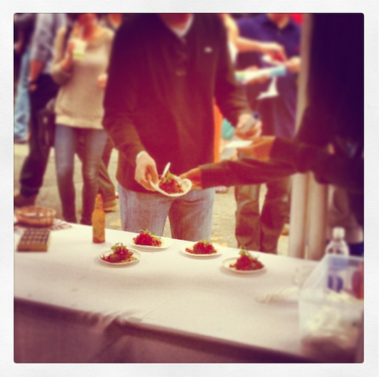 SUPERLINDANYC's tweet photo. In case you were wondering, this is how you "TACO" :) 
Who took pictures at @TasteofTribeca? Tweet us up! We'll RT! http://t.co/8WhXfVTIQd