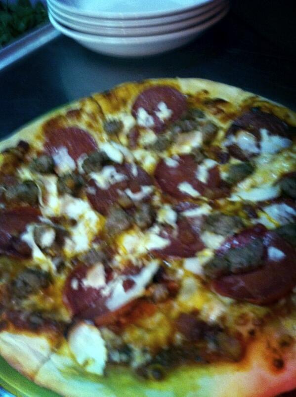 <a href="/RosieRoccos/">Rosie & Rocco's</a> : serving fresh hot slices, meatballs &amp; mozzarella : #TribeTown @indians 
Where you <a href="/Rock1chef/">rock1chef</a> ??