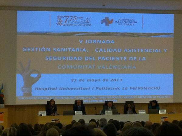 Sovca (@infosovca) on Twitter photo Mas de 500 asistentes en la V Jornada de Gestion Sanitaria, Calidad y Seguridad del Paciente en el Hospital La Fe Mas de 500 asistentes en la V Jornada de Gestion Sanitaria, Calidad y Seguridad del Paciente en el Hospital La Fe