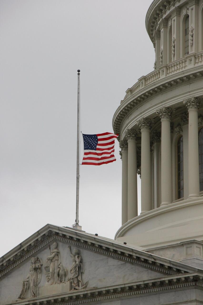 Twitter / uscapitol: Capitol flag at half-staff ...