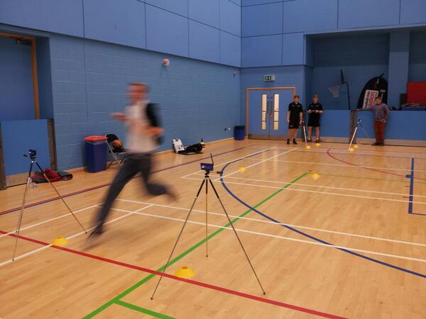 #awardproject @SurreyHPI undergoing fitness testing. Over 6 months training Brad's strength and speed has improved:-)