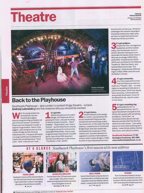 robynnorthpiper's tweet photo. This is a better pic:“@swkplay: Great coverage in @TimeOutLondon,  favourite quote 'London's coolest fringe theatre' http://t.co/dvBMhPt2hk”