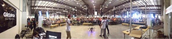 dronegames's tweet photo. Another view of the massive audience at @makerfaire day 2 cc @groupon @jyri @WindowsAzure @markjbrown @dalepd http://t.co/77nMtOeWni