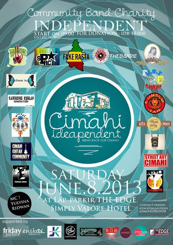 ainidestiani's tweet photo. @imoveORGNZR present "Bring Back Our Cimahi" @CMHIDEAPENDENT June 8th '13 at Lap.parkir THE EDGE, Simply VALORE HOTEL http://t.co/IIBU1r7Bq4