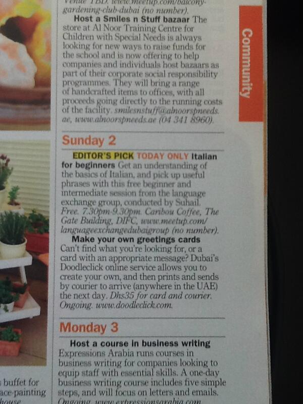 DoodleClick's tweet photo. Did you spot us? @TimeOutDubai http://t.co/w0S4v6VE8V