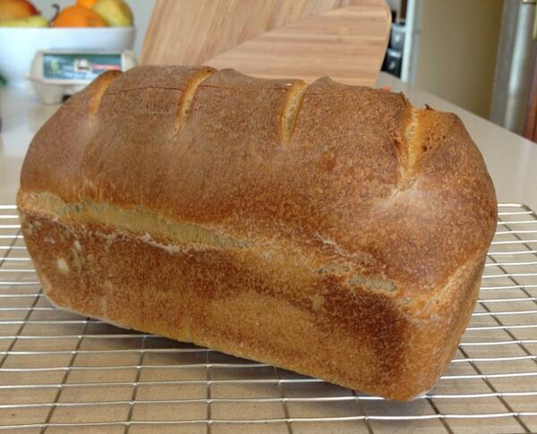 RobgByrne's tweet photo. Bank holiday Sourdough. Thanks to Chef Conor Woods @BaytreeR for gifting me some starter. http://t.co/OtEHlSJUu6