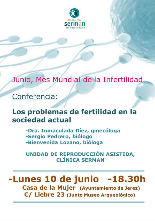 clinicaserman's tweet photo. Conferencia del Equipo de Reproducción Asistida de Clínica Serman en la Casa de la Mujer de Jerez. 10 junio / 18.30h http://t.co/WUrCvepI9Z