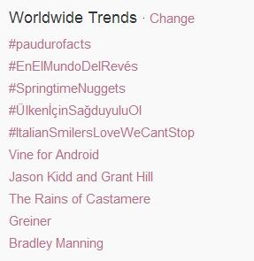 MileyCyrusTTs's tweet photo. @MileyCyrus trending topic #5 [Worldwide]. '#ItalianSmilersLoveWeCantStop' -06.03.13 http://t.co/piqnkKRcup