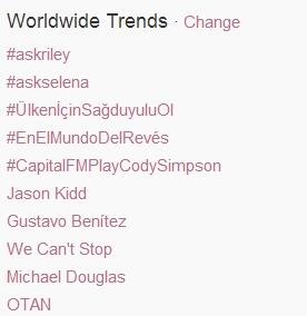 MileyCyrusTTs's tweet photo. @MileyCyrus trending topic #8 [Worldwide]. 'We Can't Stop' -06.03.13 http://t.co/9nzd5aU1M1