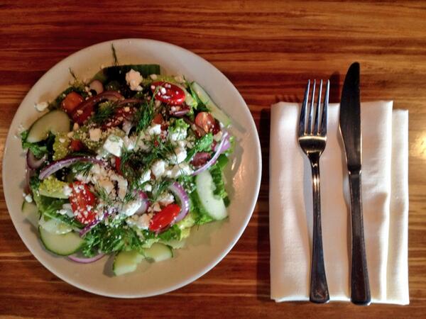 June=National Salad Month &amp; we have a new one on the menu. The Greek Salad, come on in and give 'er a taste test!