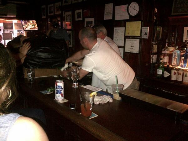 grabarrett's tweet photo. Mike Gray on the longest firkin tapping ever! He's the man! http://t.co/tOTaXyzaXQ