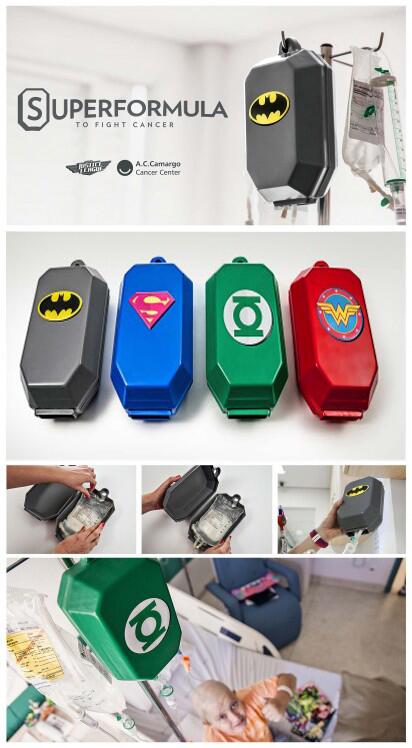MiguelMorenatti's tweet photo. GENIAL idea!!!! Transformar la químio para niños con cáncer en 'super-fórmulas' con estas carcasas de sus héroes. http://t.co/yAPLdHtUTV