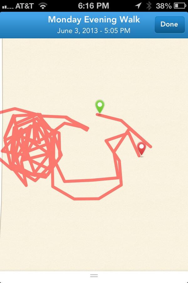 sfoshee1's tweet image. This is kind of cool. I got the GPS to track me while I mowed the yard. #DadTech @alanashley