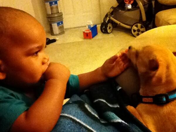 Ellijayite05's tweet photo. @GeorgettePalmer Oh....and he is bonding with Christian http://t.co/8JvE3gpTIH