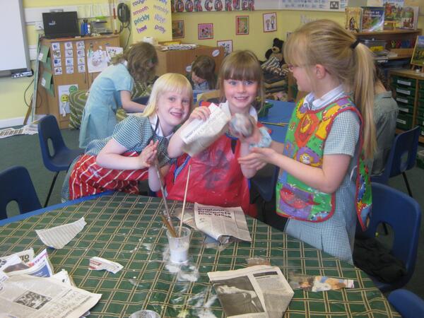 DarwinClass's tweet photo. The first stage of our fruit sculptures. http://t.co/7GMlQ4TgM4
