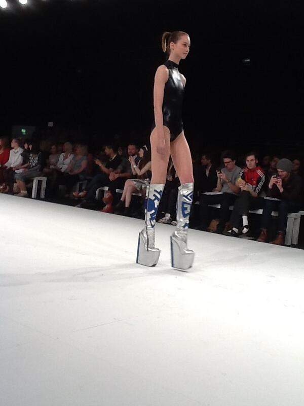 OfficialGFW's tweet photo. Elijah  Kinne from Northampton Uni shows us futuristic boots and leather body's #GFW2013 http://t.co/EVioboyOV6