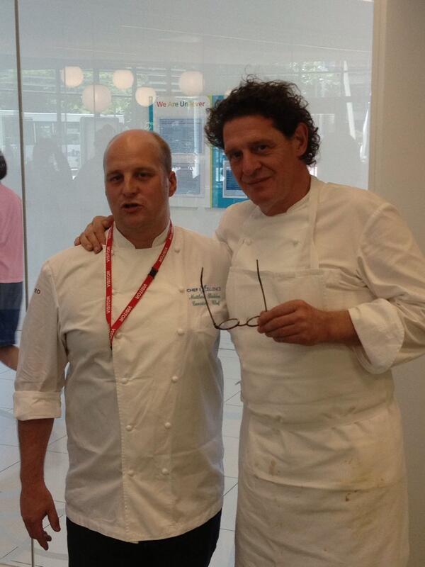 BuddenMatt's tweet photo. Great day with Marco Pierre White  himself at @Unilever development kitchens with Marriott apprentice chefs #legend http://t.co/IZnhUto3qx