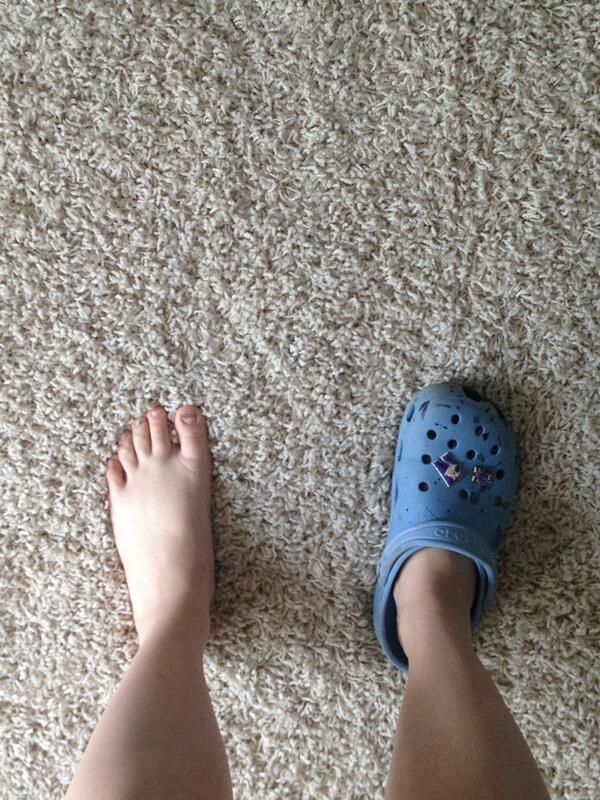paige_witty's tweet image. Just yelled "UGH where's my other croc!?" Wish I was lying. #InARush