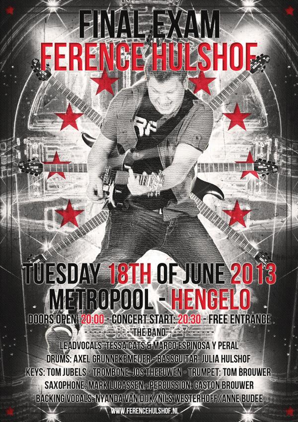 Daar is die dan!!!! Mijn supervette poster voor mijn eindexamen! Kom ook op dinsdag 18 juni 2013! Aanvang 20.30!!