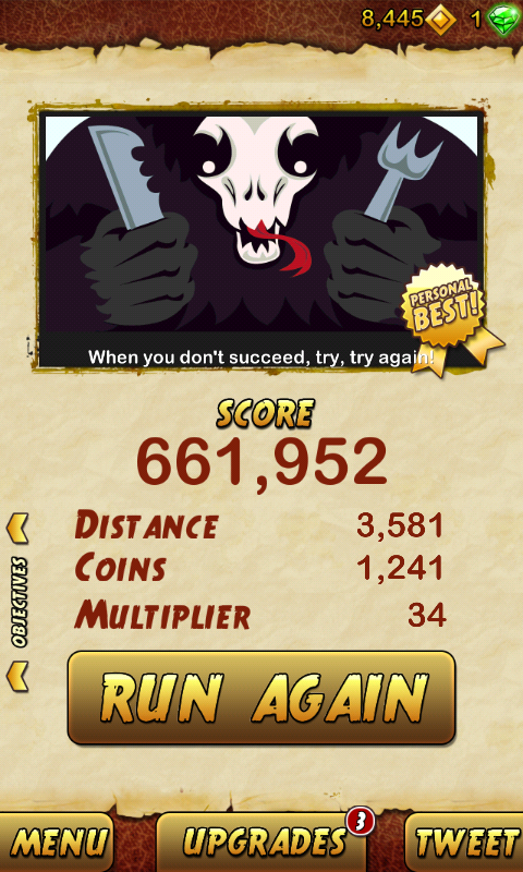 pchahal802's tweet photo. I got 661952 points while escaping from a Giant Demon Monkey. Beat that! http://t.co/QFvFNxEbHb http://t.co/kvKttN5n1f