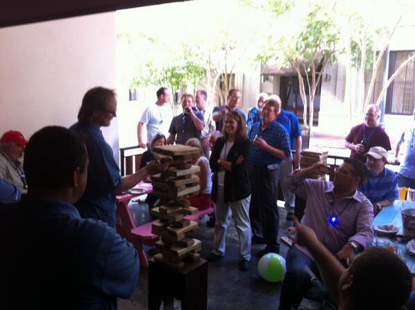 NetApp's tweet image. Some friendly competition. Jenga anyone? #NetAppTechEd #msTechEd