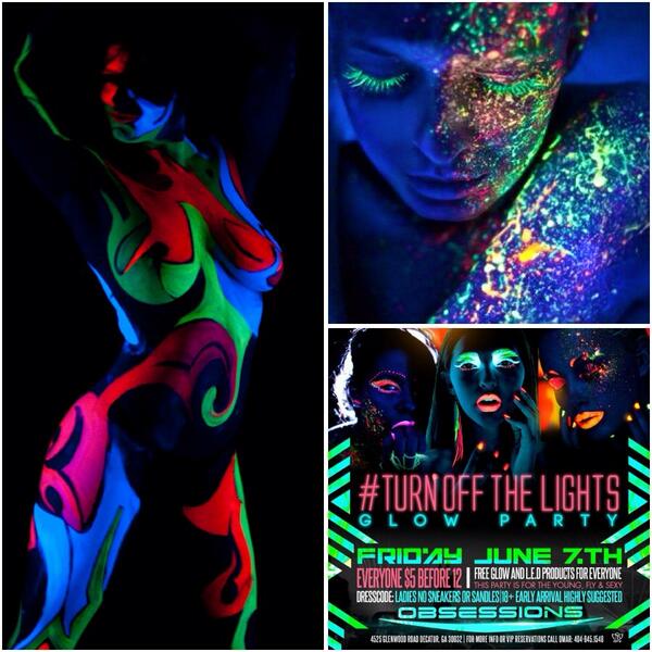 GAFollowers's tweet photo. Looking for something sexy and different to do this Friday? #TurnOffTheLights glow party at #ObsessionsATL is it! http://t.co/qCyXGGByFK