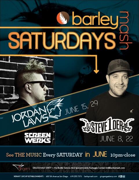 SAN DIEGO: See The Music with super-skilled <a href="/Steve1der/">ST3V31D3R</a> and <a href="/JordanLaws/">Jordan Laws</a> every Saturday in June <a href="/barleymashSD/">barleymash</a>!