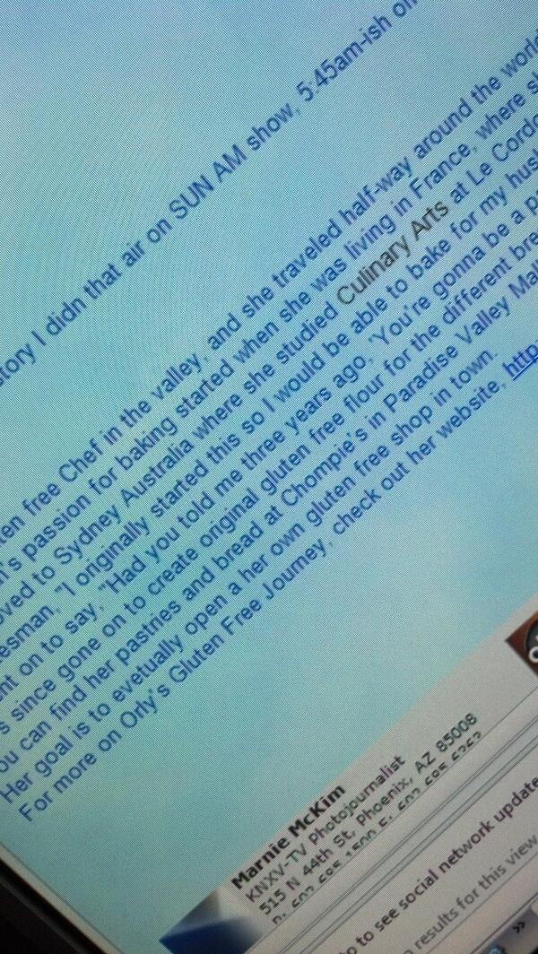 MarnieMcKim's tweet image. @orlygottesman getting my #GlutenFree #WebScript on for you sister!!!!