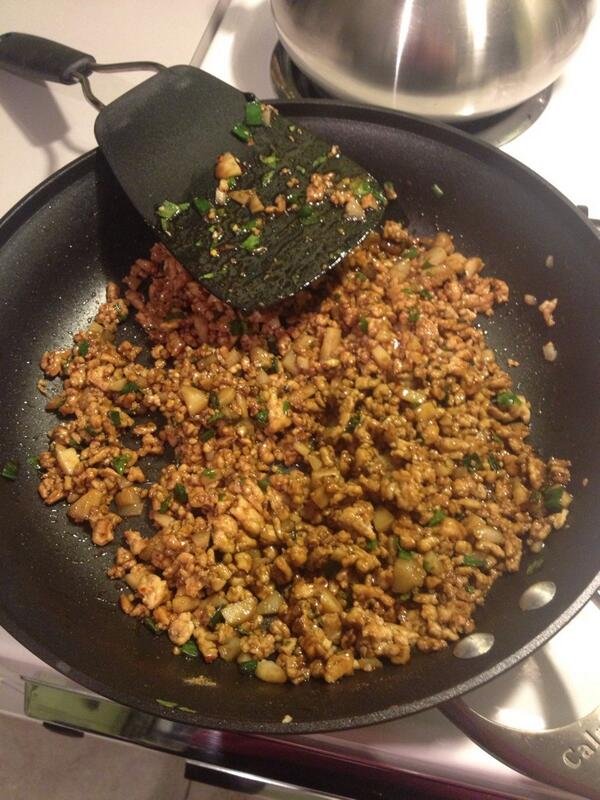 AngieSharpSide's tweet image. just made the "stuffing" for my first try at lettuce wraps! #lunchthisweek #beginnercook