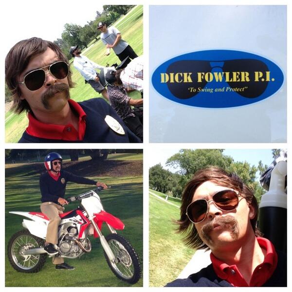 RickieFowler's tweet photo. That's a wrap👍 @WeAreFarmers @HondaPowersprts #DickFowlerPI #DickFowler #DirtSquirrel #DirtyStache #ToSwingAndProtect http://t.co/fOfYTGXti4