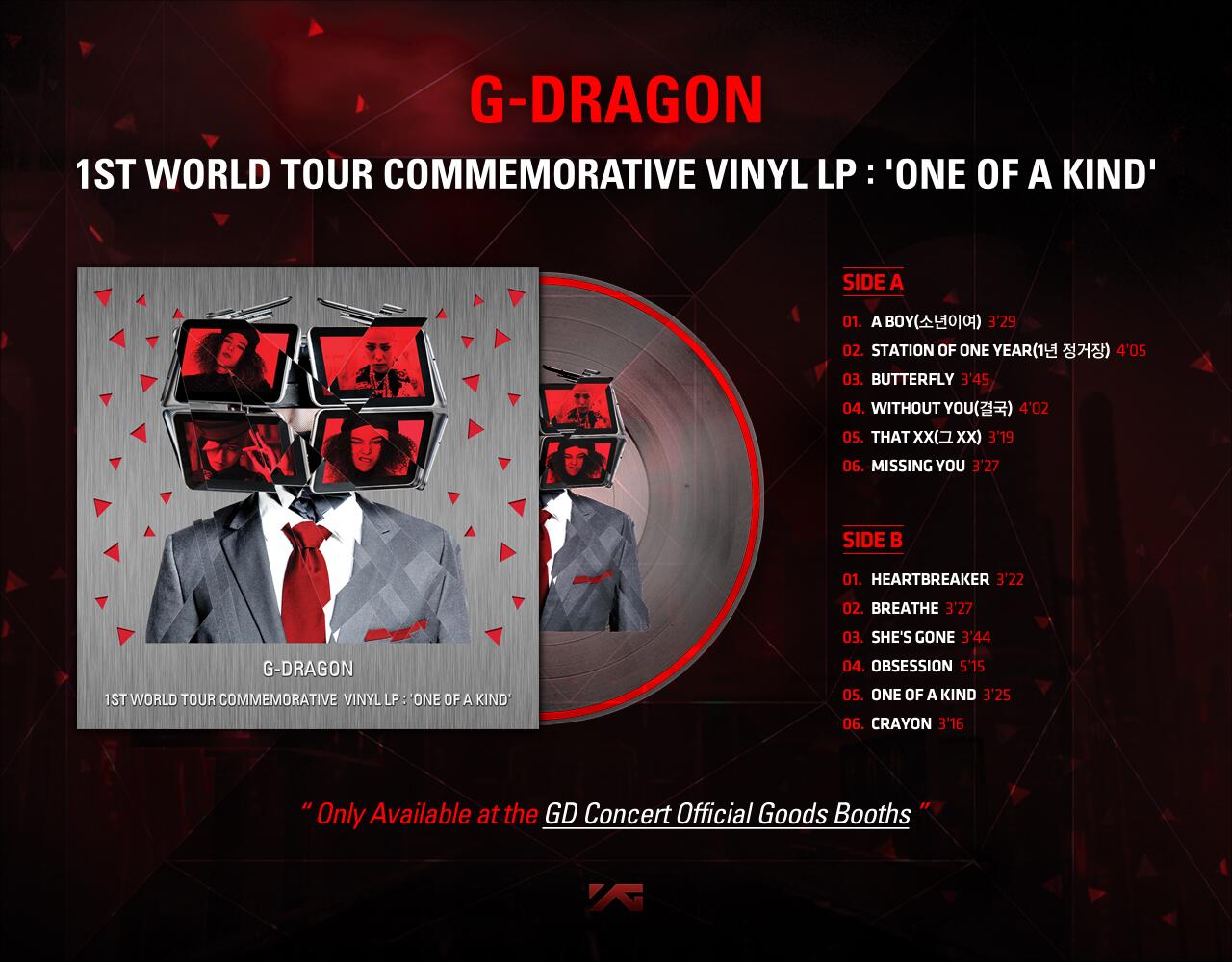 Yg Family G Dragon 1st World Tour Lp One Of A Kind One Of A Kind Collection For All Of Gd Fans To Commemorate Gdworldtour Http T Co Fgc8unptkk