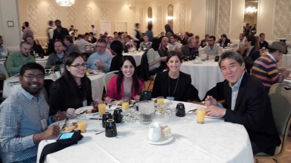 INVUZE's tweet photo. @conraduwaterloo # MBET students hanging out having breakfast with @alltop Guy Kawasaki. Thanks @Communitech. http://t.co/ucN8KYv8wV